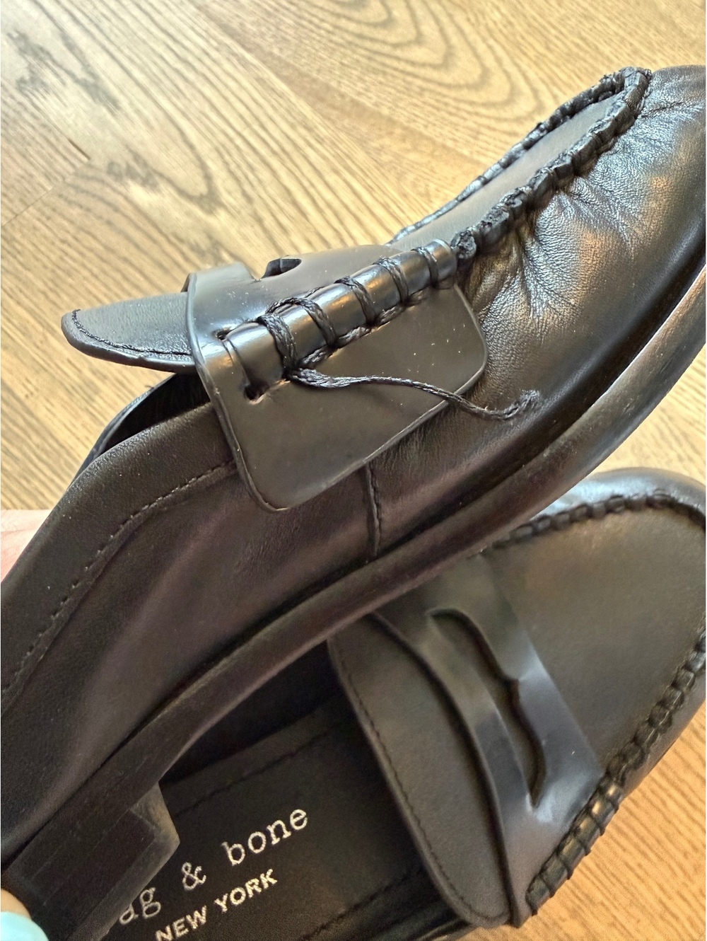 rag & bone Women's Size 7 Black Leather Loafers Slip-Ons - Picture 5 of 10